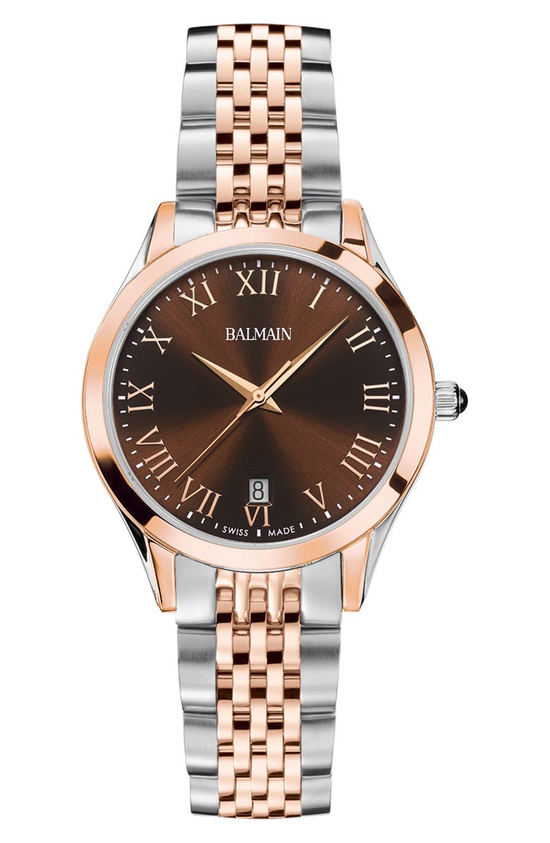 Balmain Classic R Two-Tone Bracelet Watch, 34mm | Nordstrom