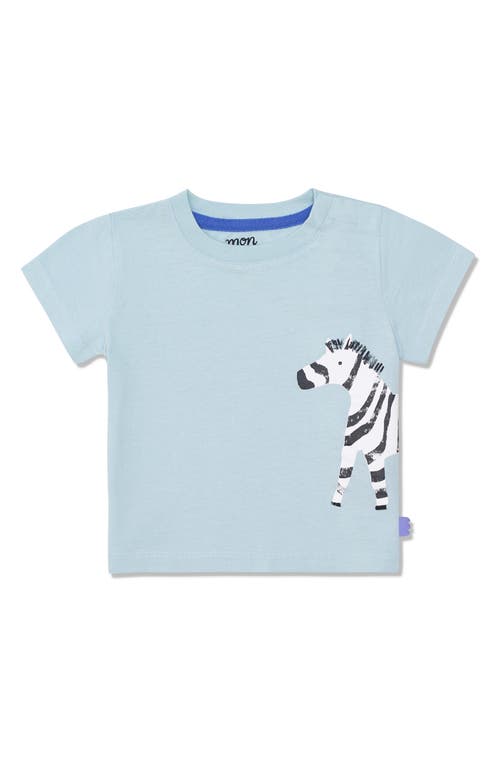 Mon Coeur Recycled Cotton & Cotton Graphic T-Shirt in Sterling Blue Zebra 