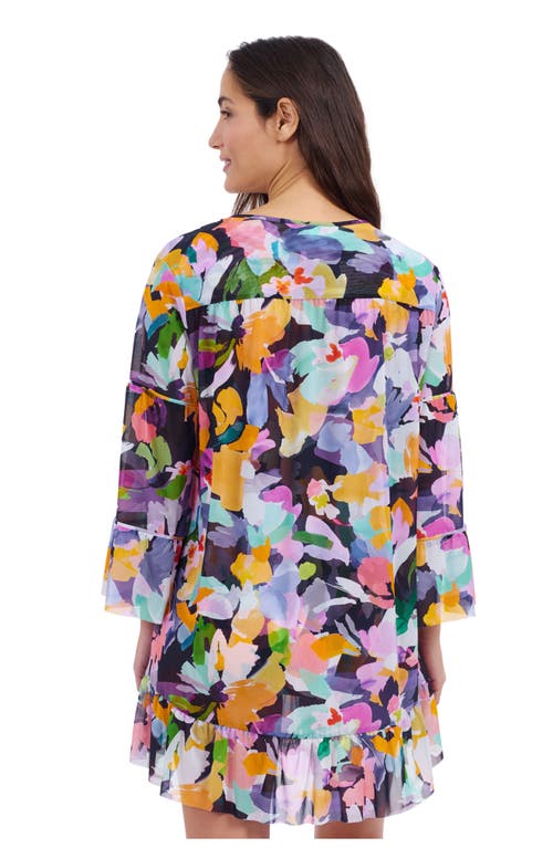 Profile By Gottex Holi Mesh Dress With Flounce In Multi