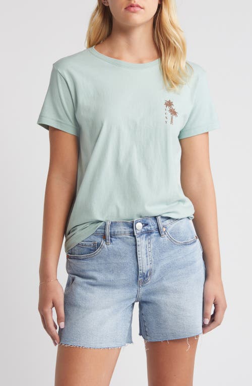 Roxy Palm Springs Cotton Graphic T-shirt In Blue Surf