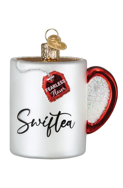 Old World Christmas Swiftea Mug Ornament In White/red