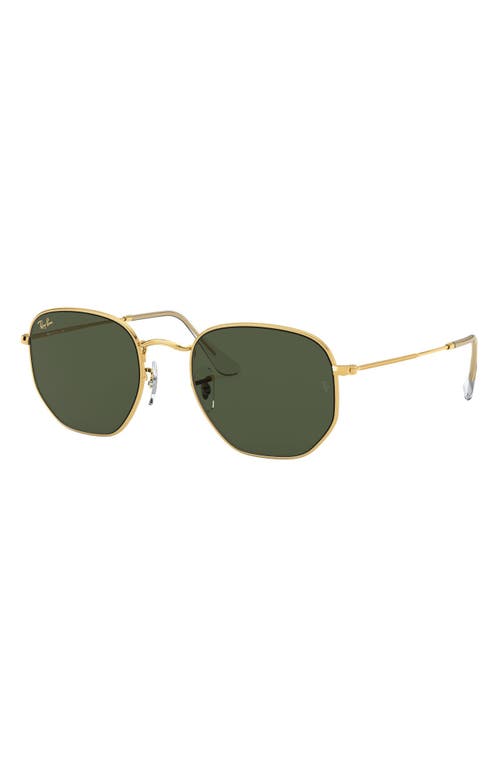 Shop Ray Ban Ray-ban 54mm Round Optical Glasses In Legend Gold/green