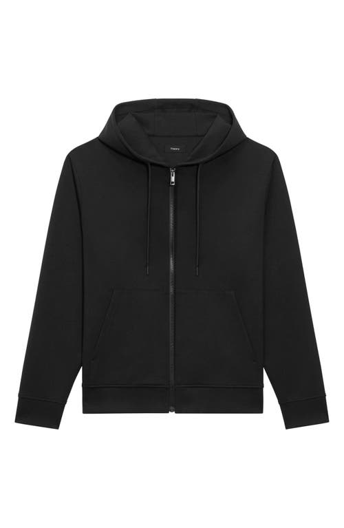 Theory Fleece Zip Hoodie In Black