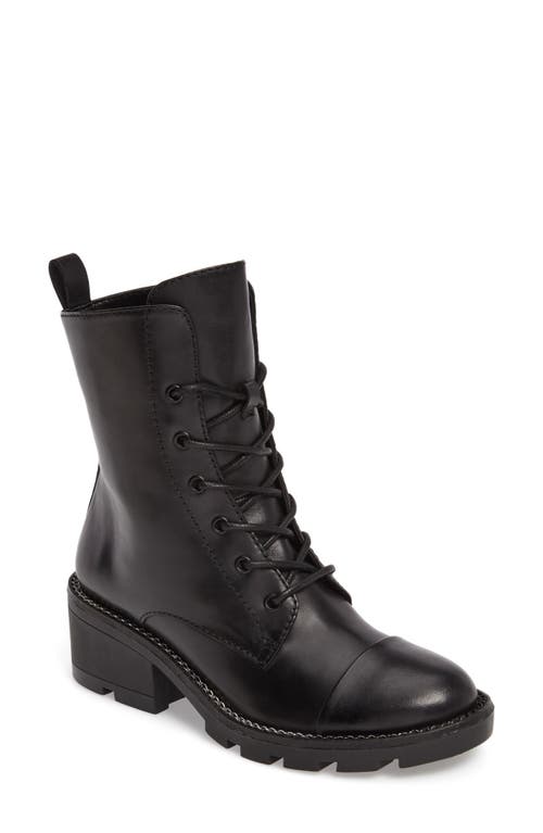 Kendall + Kylie Park Combat Boot In Black Leather