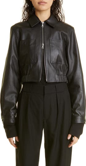 CPHLA Iben Cropped Leather Jacket - White L