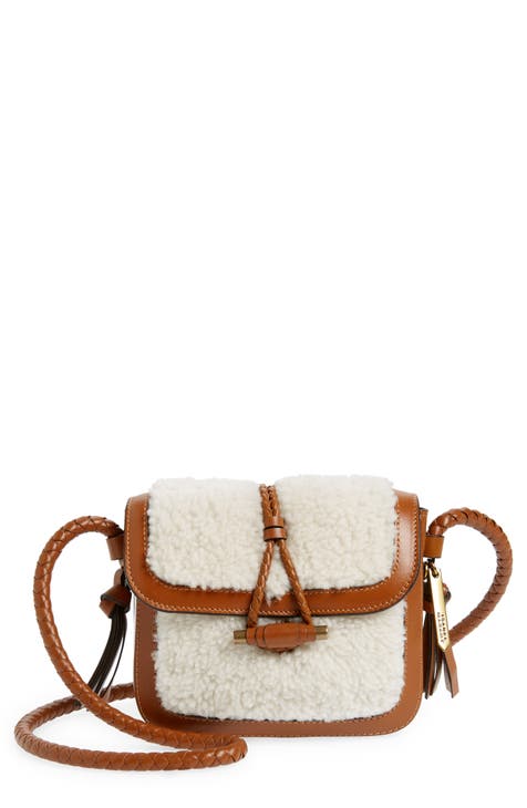 Luxe Leather Shearling Crossbody Bag