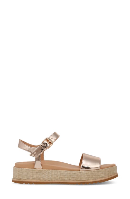 Shop Naturalizer Zane Ankle Strap Platform Sandal In Rose Gold Faux Leather