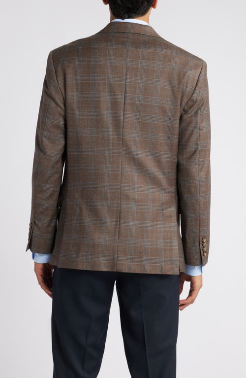 Shop Nordstrom Plaid Wool Sport Coat In Tan - Blue Pira Plaid