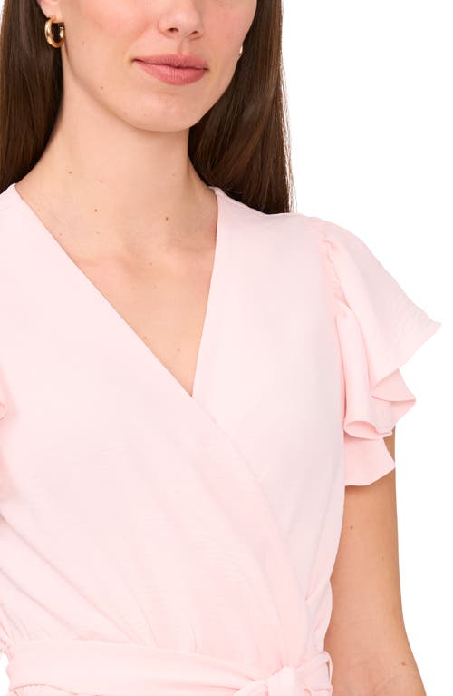 Shop Halogen ® Flutter Sleeve Tie Waist Dress In Veiled Rose