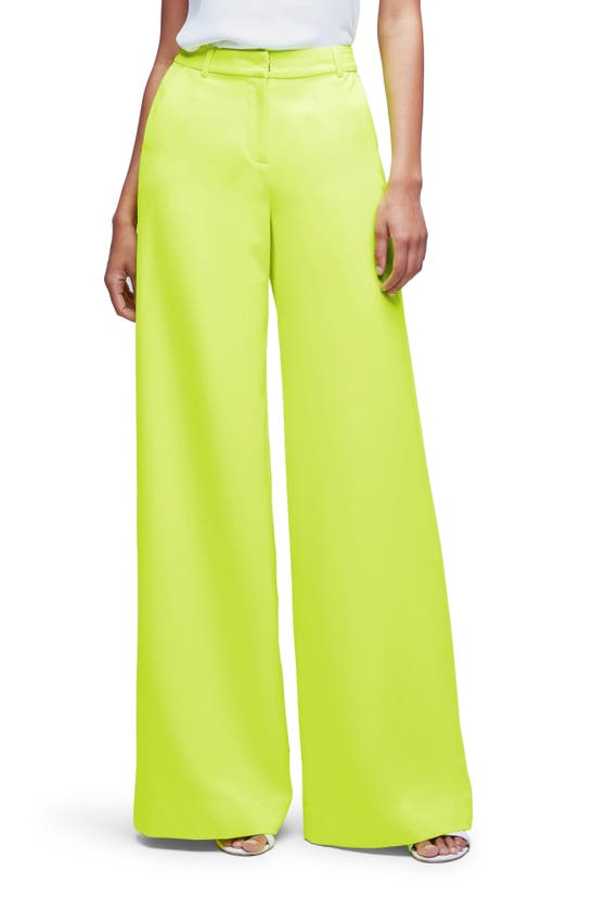 L Agence Women's Pilar Wide-leg Trousers In Chartreuse | ModeSens