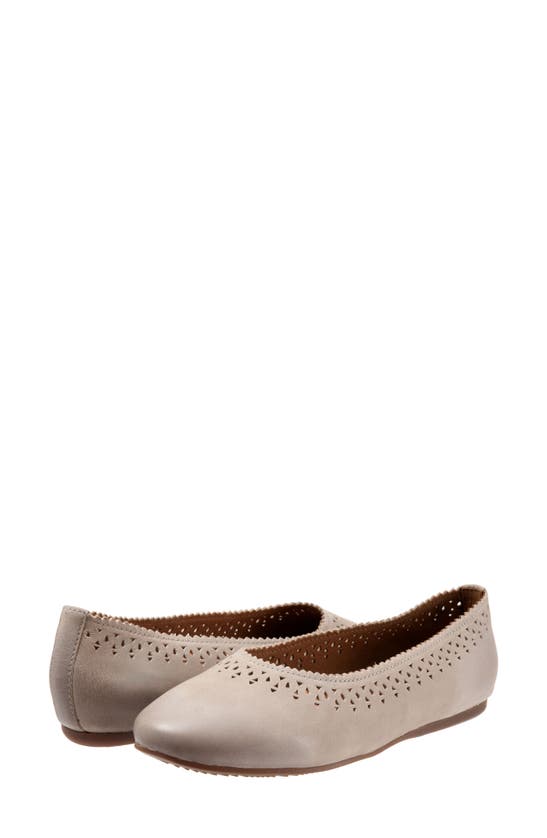 Shop Softwalk ® Selma Cutout Ballet Flat In Grey Nubuck