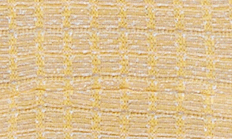 Shop Ming Wang Tweed Fringe Trim Drop Waist Shift Dress In Pale Marigold/limestone/white