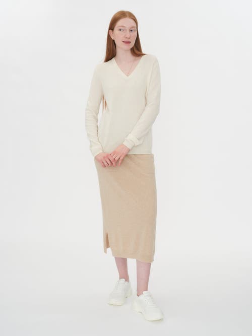 Gobi Cashmere V-neck Sweater In Marshmallow