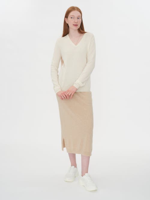 Shop Gobi Cashmere V-neck Sweater In Marshmallow