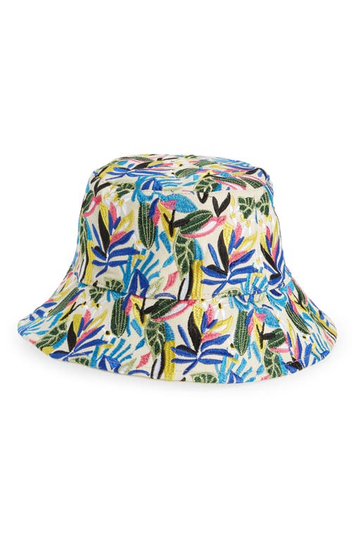 Lele Sadoughi Rainforest Embroidered Bucket Hat in Riviera Rainbow