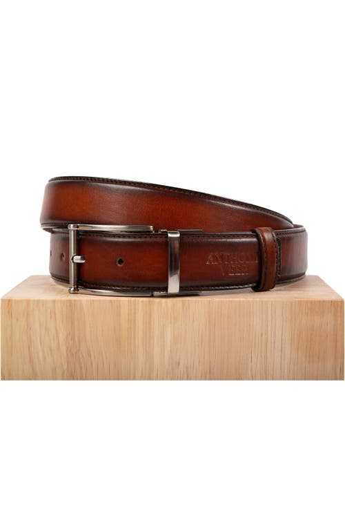 Anthony Veer Bari Leather Belt In Tan Antique
