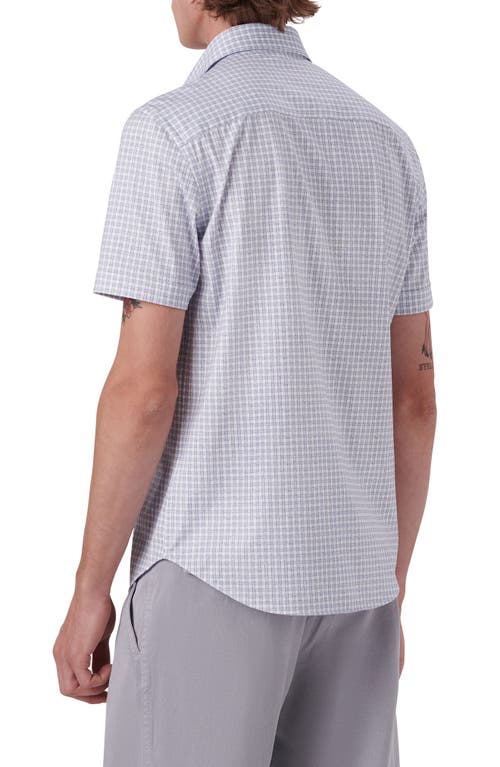 Shop Bugatchi Miles Ooohcotton® Check Short Sleeve Button-up Shirt In White