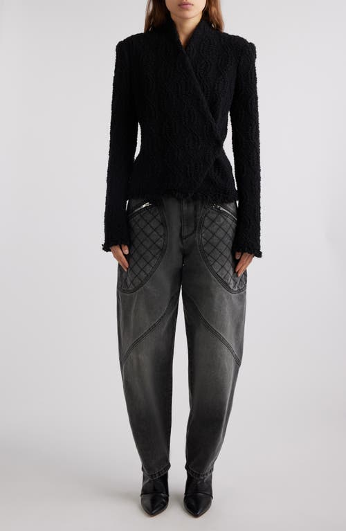 Shop Isabel Marant Loyana Wool Blend Bouclé Sweater Jacket In Black