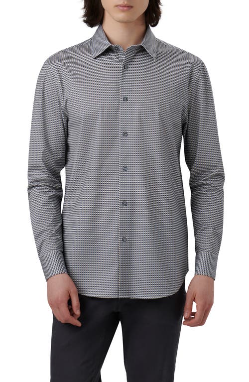 Bugatchi James OoohCotton Geo Print Button-Up Shirt Desert at Nordstrom,