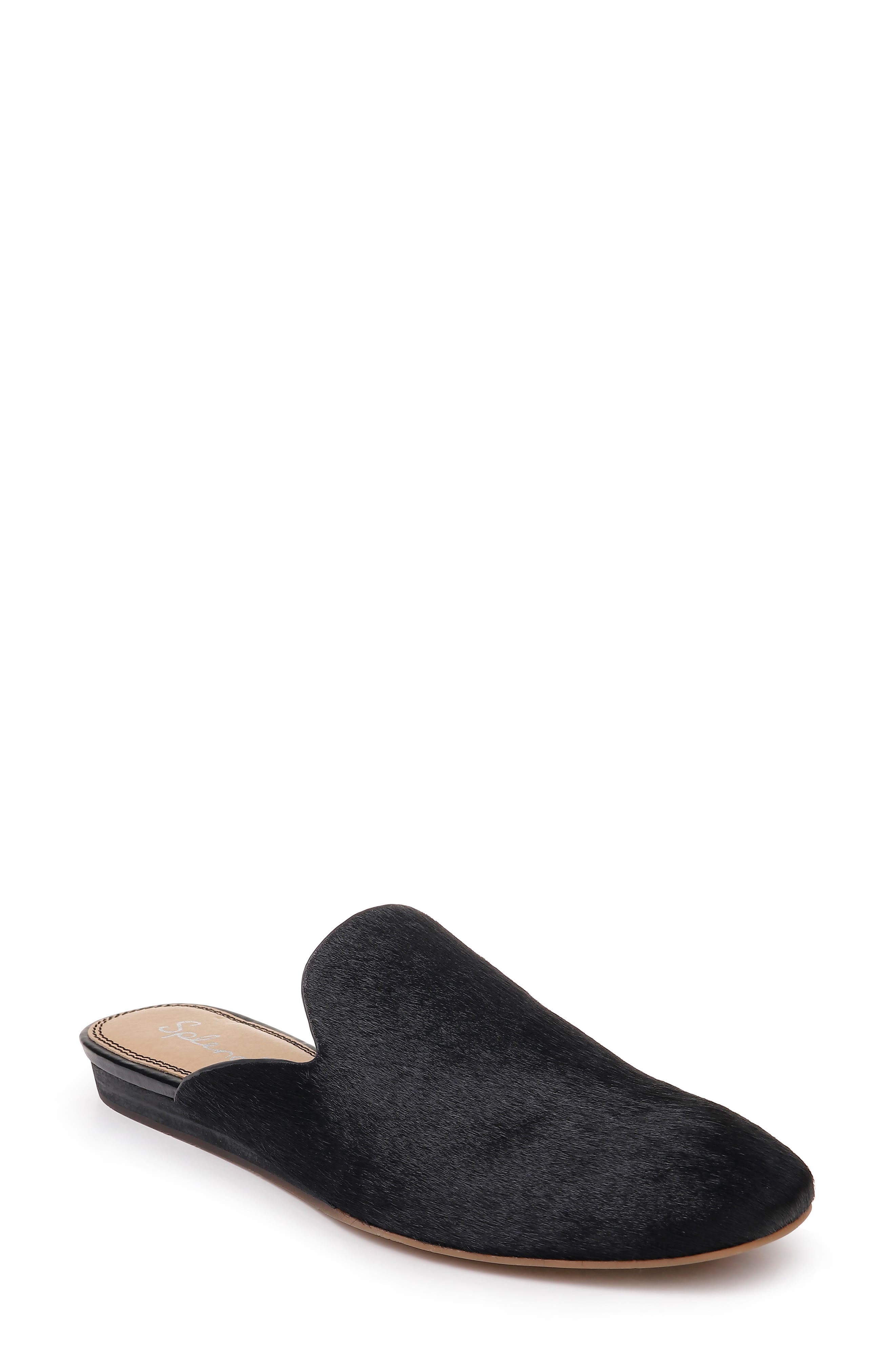 Splendid Harvest Genuine Calf Hair Mule, Black