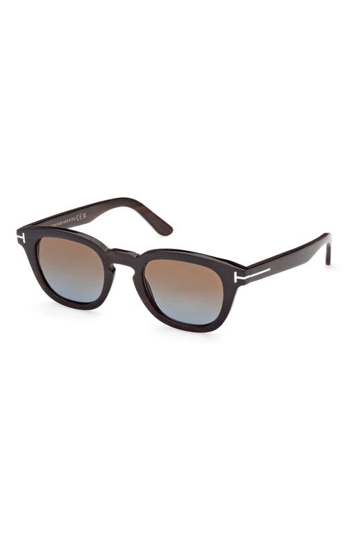Tom Ford 48mm Gradient Polarized Square Sunglasses In Neutral