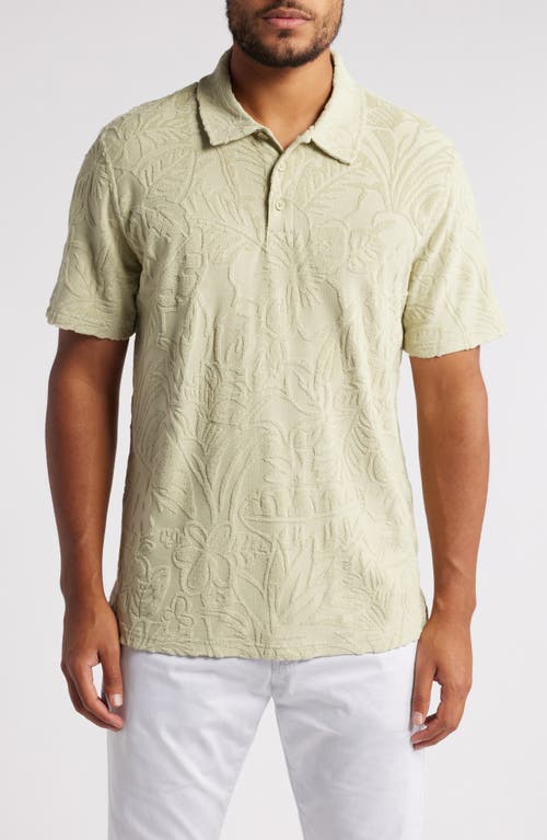 Tori Richard Flower Bungalow Floral Terry Cloth Polo In Fern