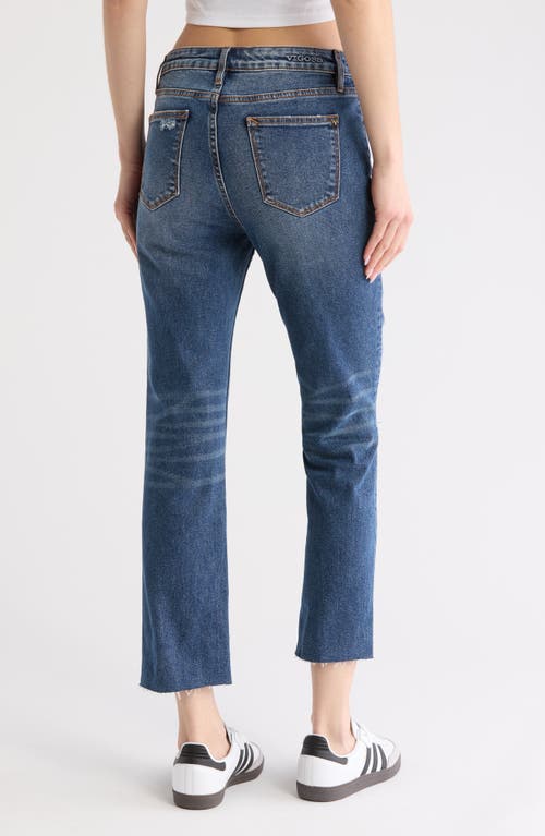 Shop Vigoss Stevie Distressed Crop Straight Leg Jeans In Dark Wash