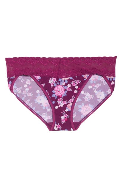 Natori Bliss Perfection Bikini In Mulberry Purple Floral Print