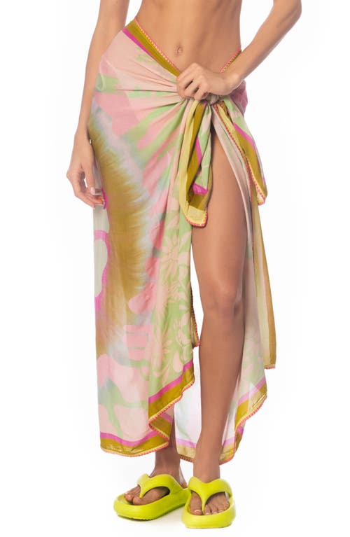 Shop Maaji Pastel Swirl Isla Cover-up Pareo In Green