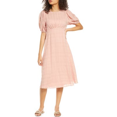 Auguste Pia Tonal Plaid Midi Dresss, US / 8 AU - Pink