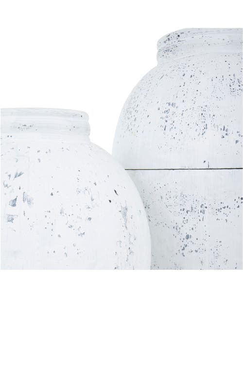 Ginger Birch Studio Set Of 2 Metal Vases In White