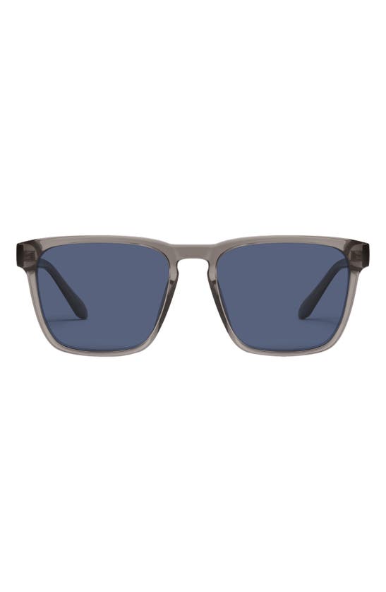 Shop Quay Unplugged 45mm Polarized Square Sunglasses In Grey/ Navy Polarized