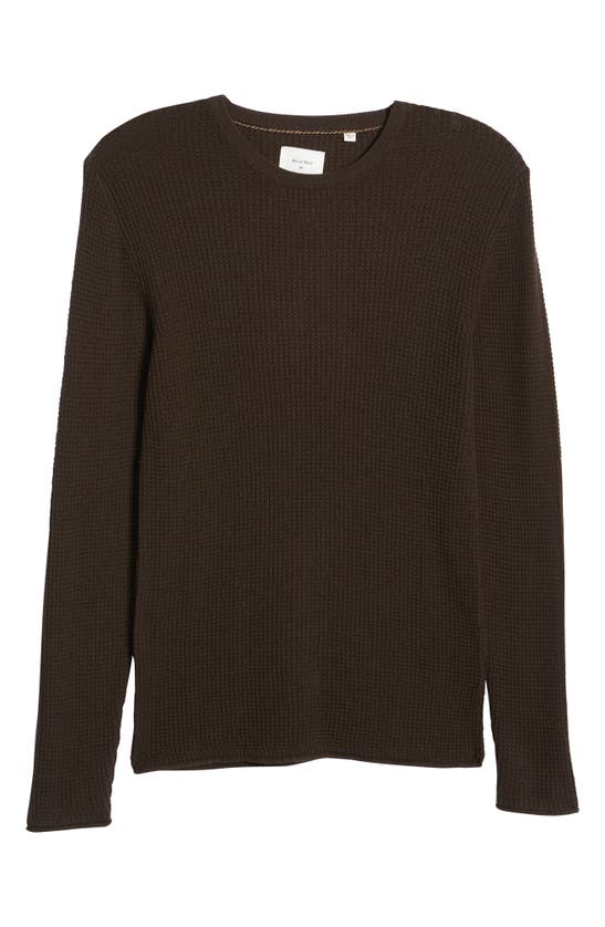 Billy Reid Mini Waffle Crewneck T-shirt In Dark Brown