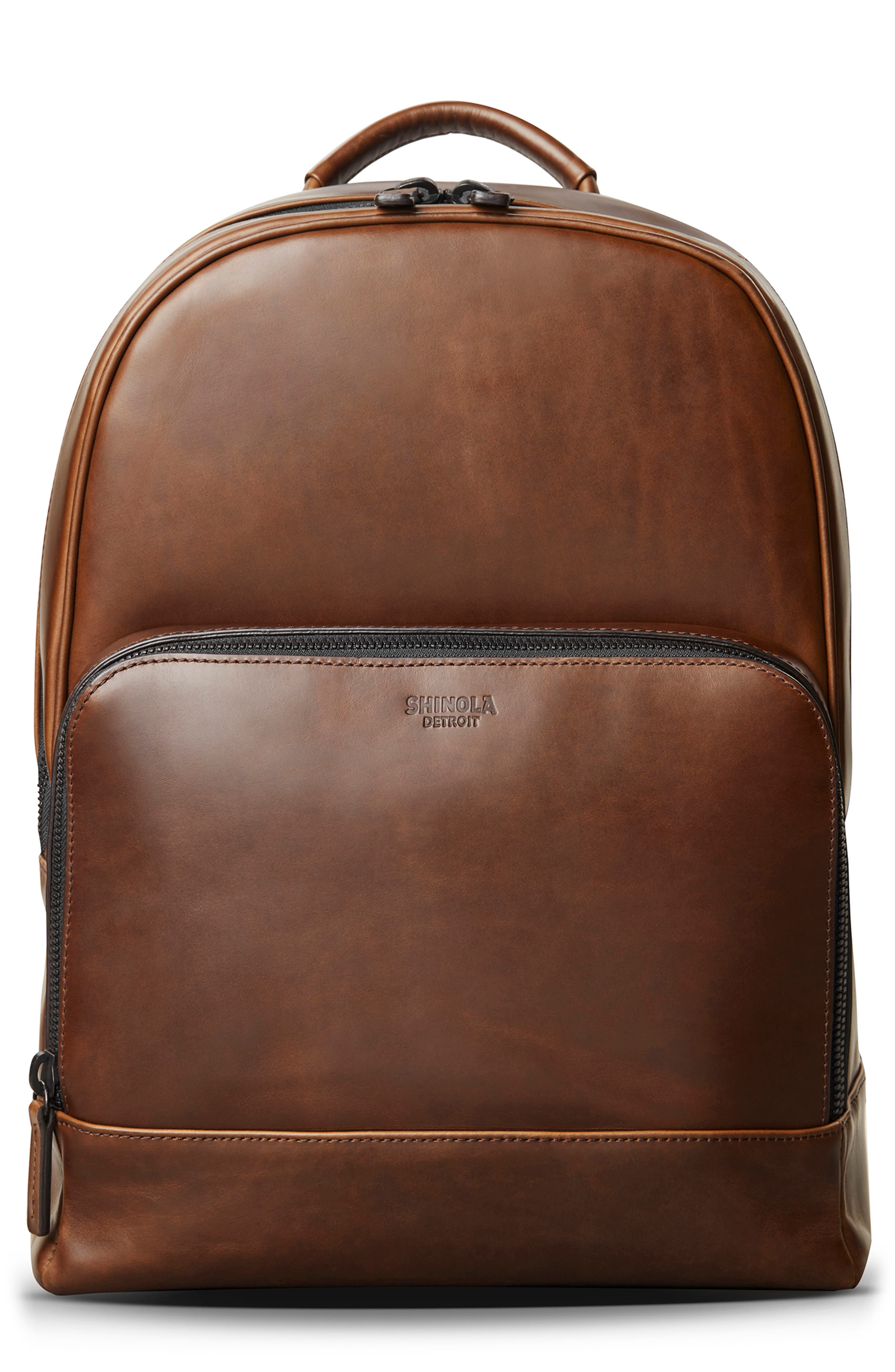 shinola leather backpack