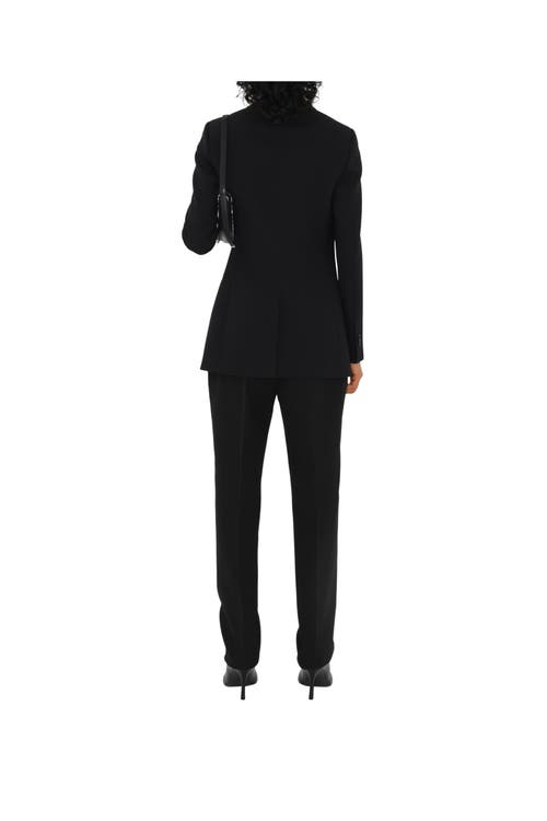 Shop Burberry Wool Tailored Trousers In Black