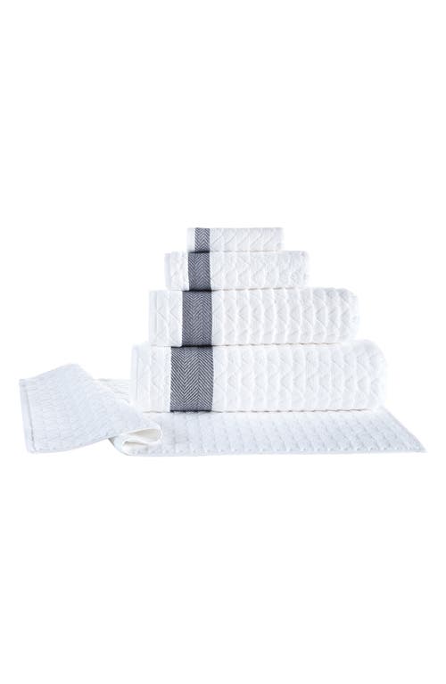 Brooks Brothers Herringbone Bath Mat In White