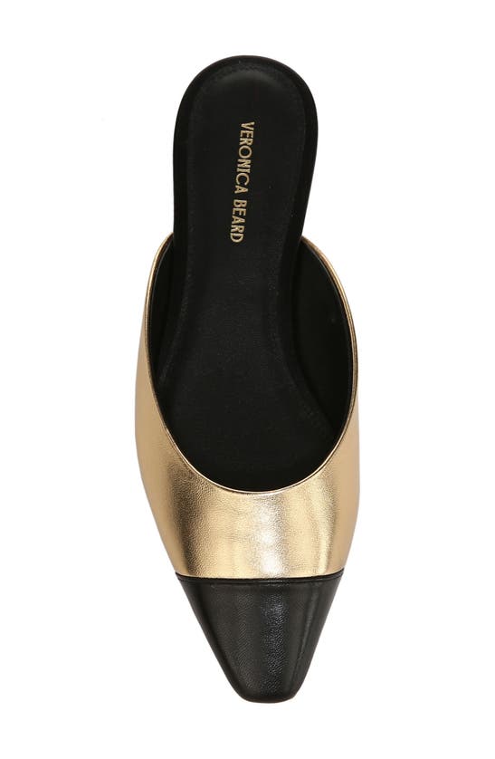 Shop Veronica Beard Carlotta Flat In Black/ Gold