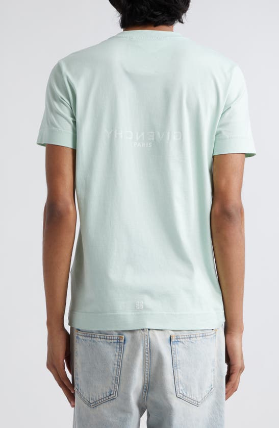 Shop Givenchy Slim Fit Logo T-shirt In Aqua Green