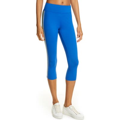 Tory Sport Side Stripe Crop Leggings, Blue