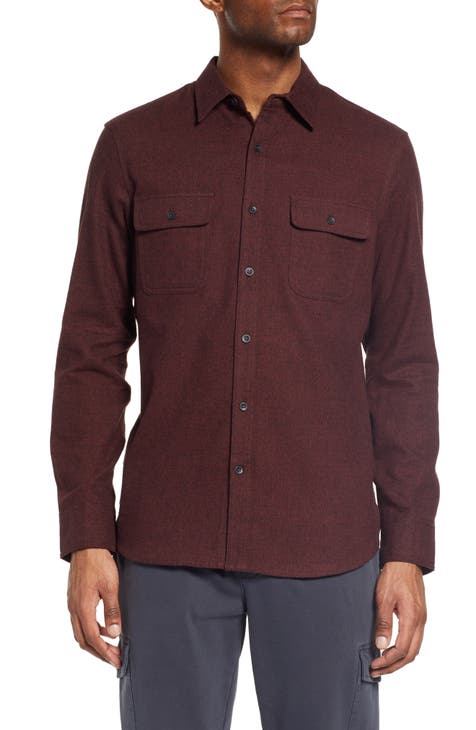 Men's Burgundy Button Up Shirts
