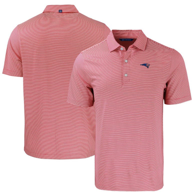 Shop Cutter & Buck Red New England Patriots  Americana Forge Eco Double Stripe Stretch Recycled Polo