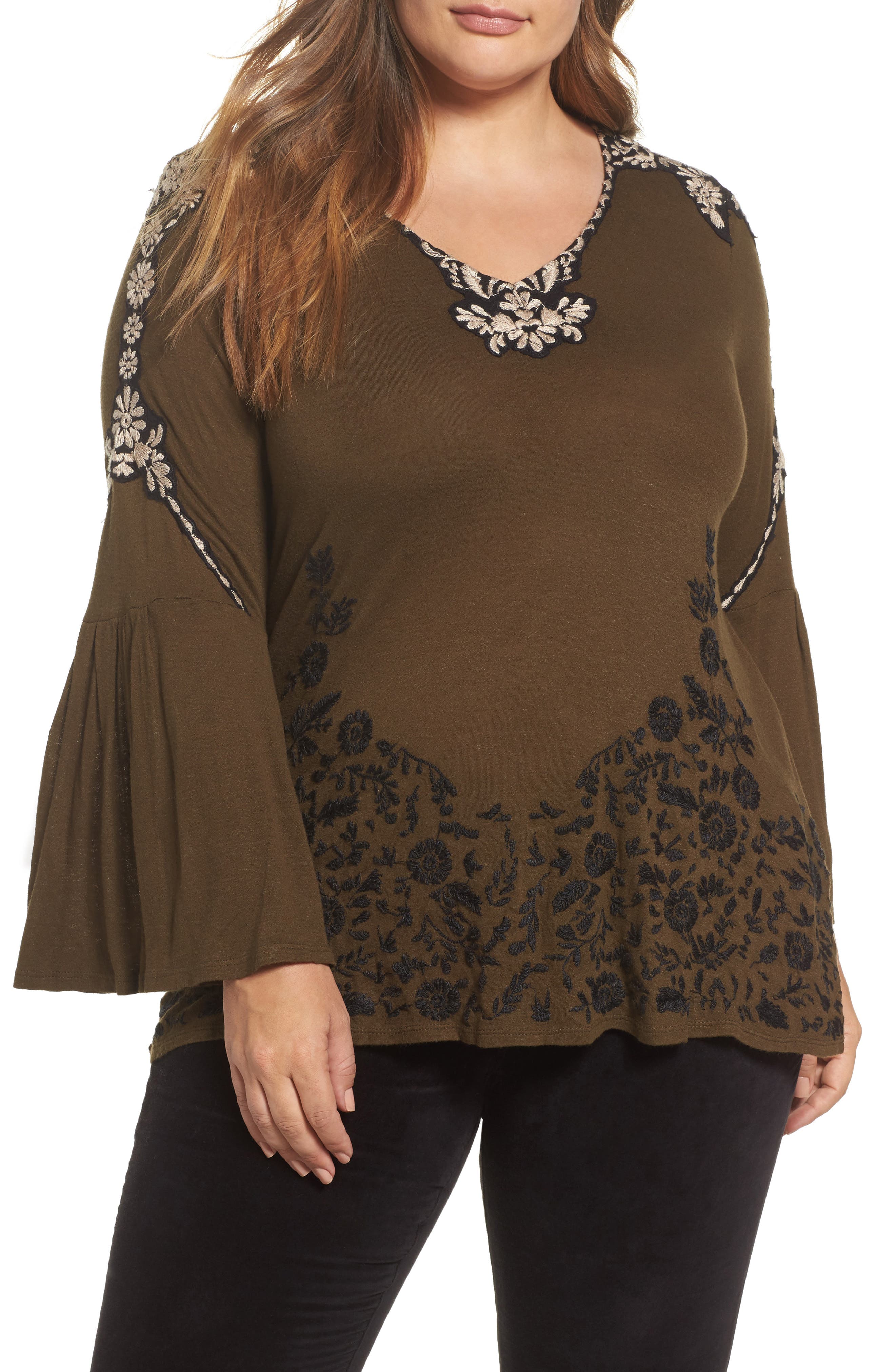 lucky brand bell sleeve top