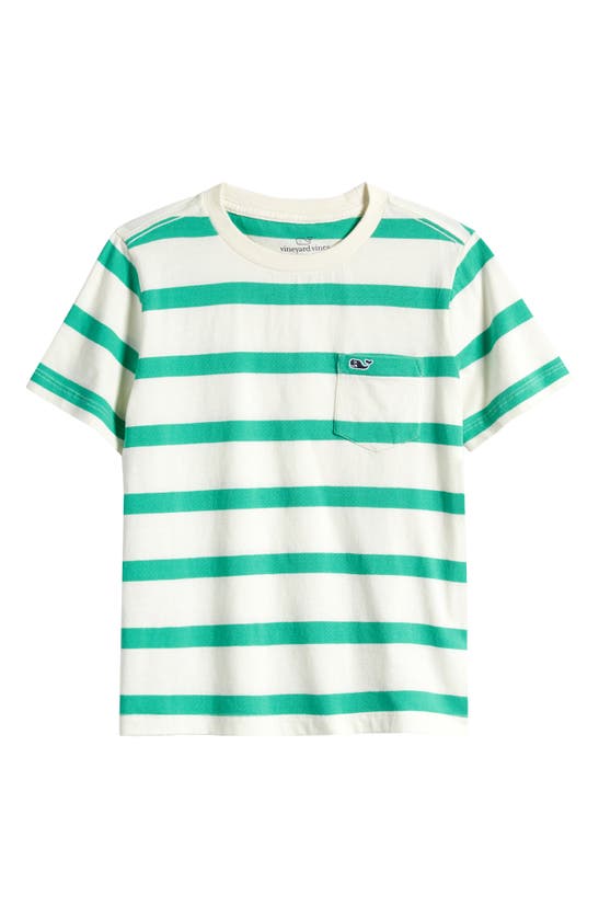 Shop Vineyard Vines Kids' Breton Stripe Cotton T-shirt In Marshmellow Gumdrop