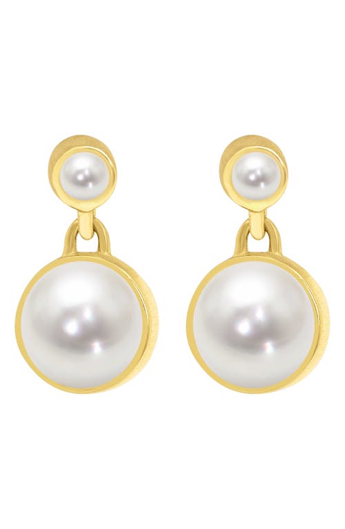 Signature Freshwater Pearl Drop Earrings in Pearl/Gold