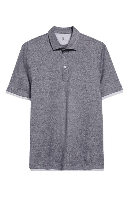 Brunello Cucinelli Contrast Trim Linen & Cotton Polo at Nordstrom,