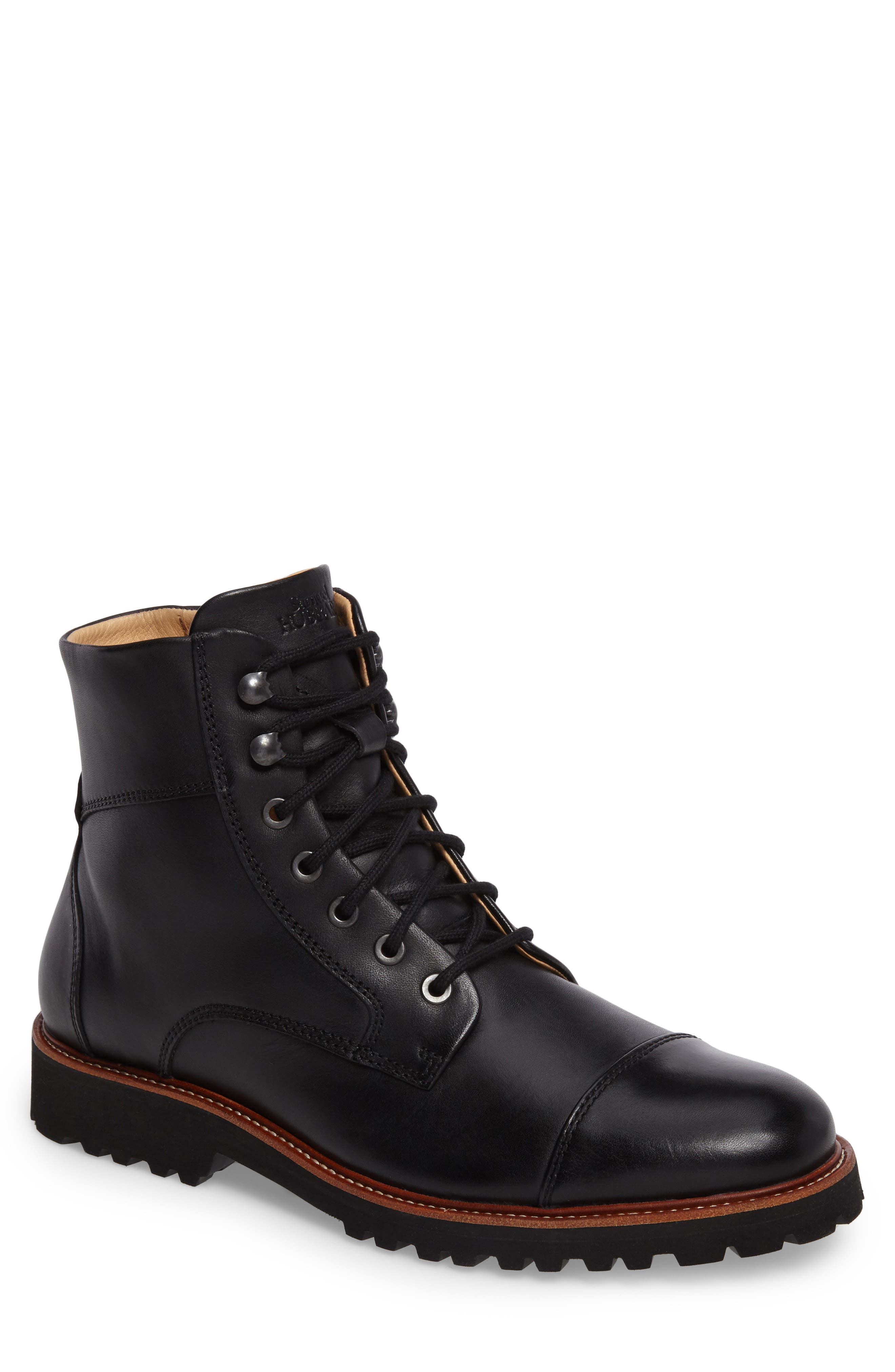 Samuel Hubbard Uptown Maverick Cap Toe Boot in Black Leather Cover