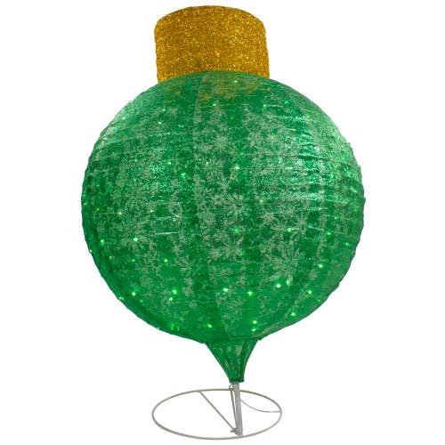 Northlight Led Lighted Twinkling Commercial Outdoor Tinsel Onion Christmas Ornament In Green