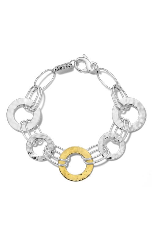 Shop Ippolita Chimera Classico Hammered Disc Bracelet In Yellow Gold/silver