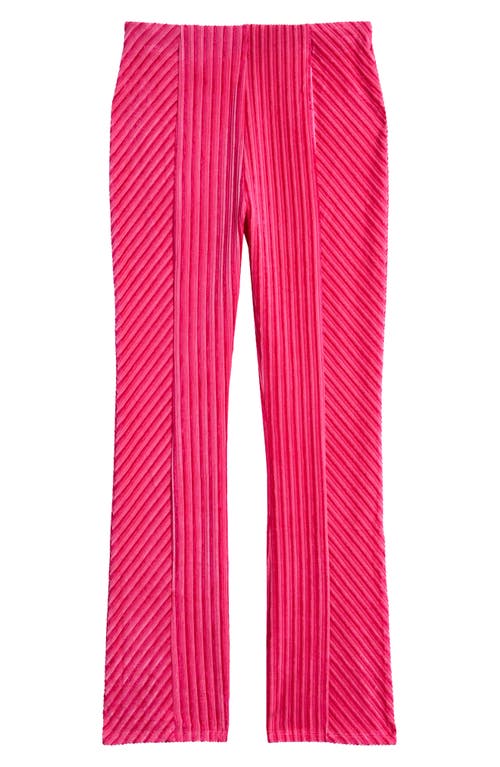 Shop Truce Kids' Rib Velour Flare Pants In Pink