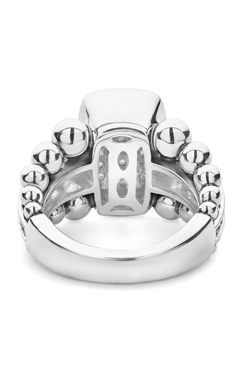 Shop Lagos Caviar Spark Vertical Statement Ring In Silver/diamond